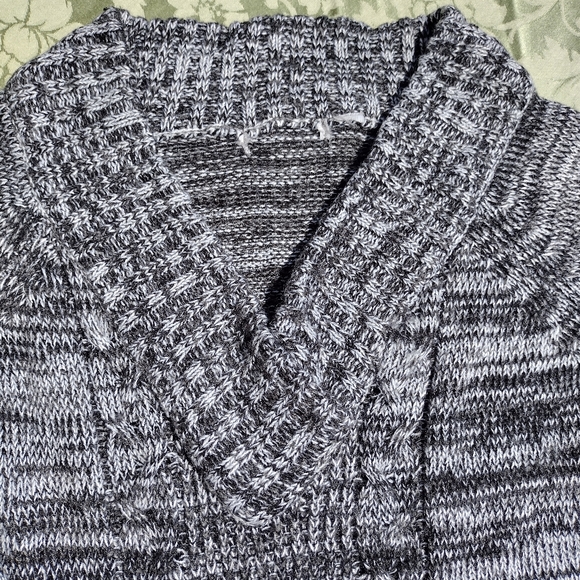 Vintage Jason Maxwell Plus Size 1X Black Tweed V-Neck Fisherman Style Sweater - Picture 6 of 12